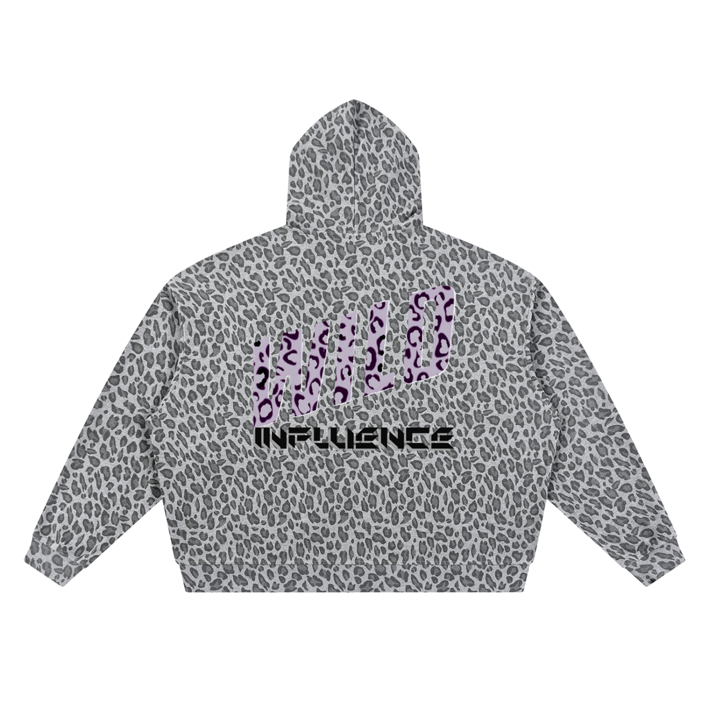 BOOJI ITALY WILD INFLUENCE LEOPARD PRINT FULL ZIP HOODIE