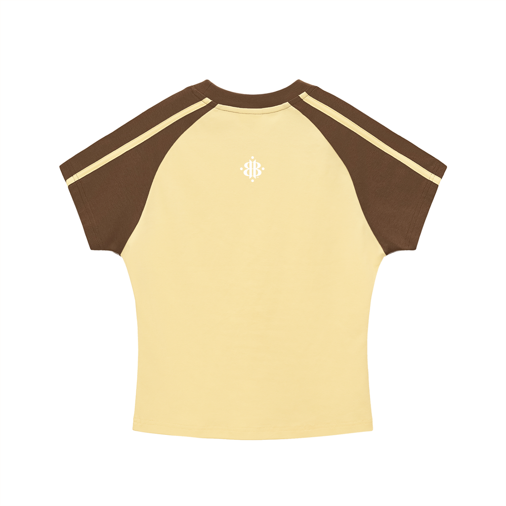 BOOJI ITALY LOGO WOMENS CONTRAST STRIPED RAGLAN T-SHIRT