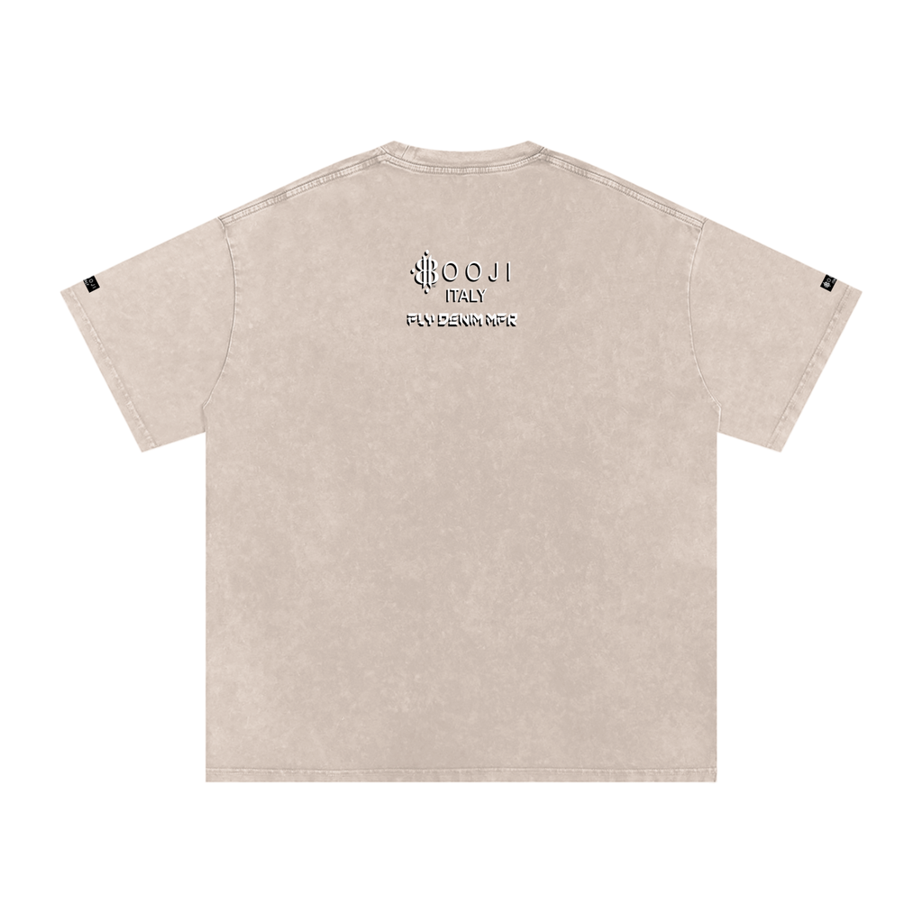BOOJI ITALY "FLY DENIM MFR." SNOW WASHED T-SHIRT