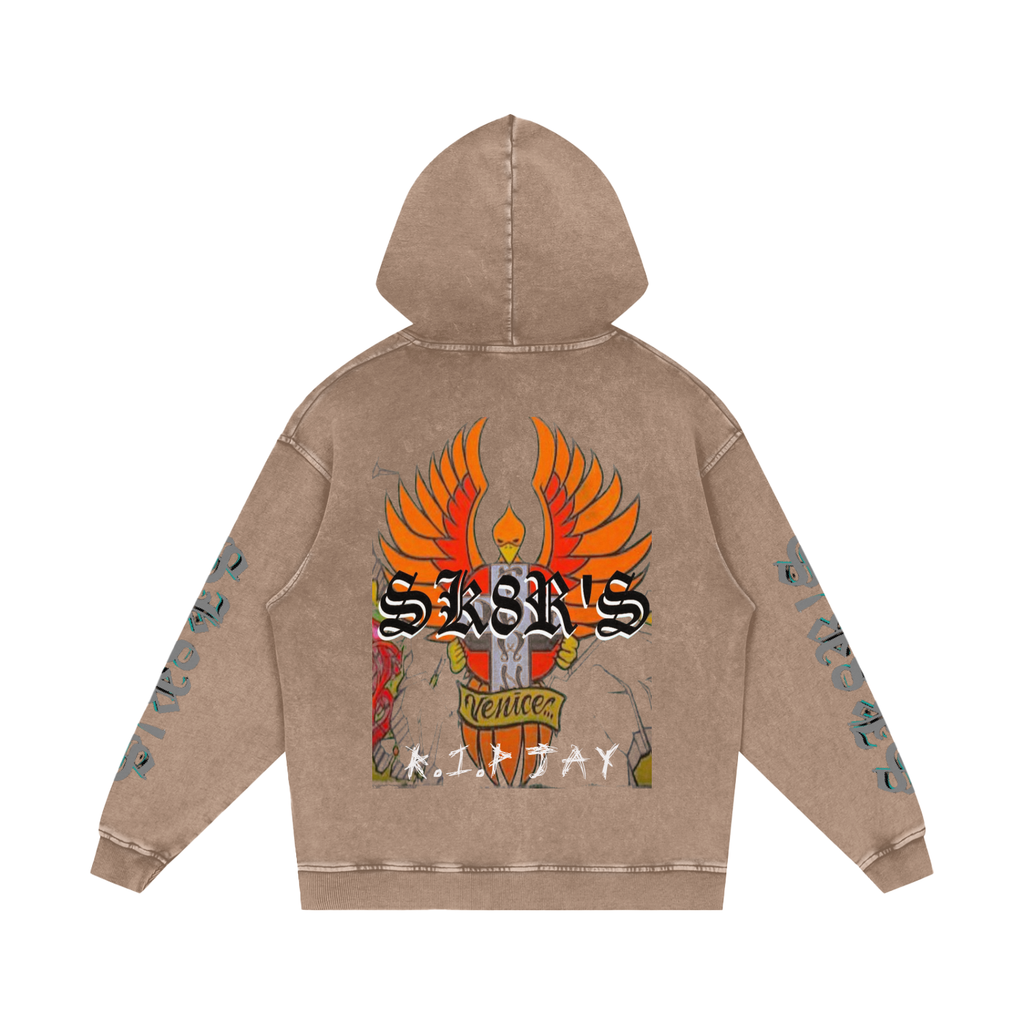 BOOJI ITALY SK8R'S COLLECTION SNOW WASHED COTTON HOODIE