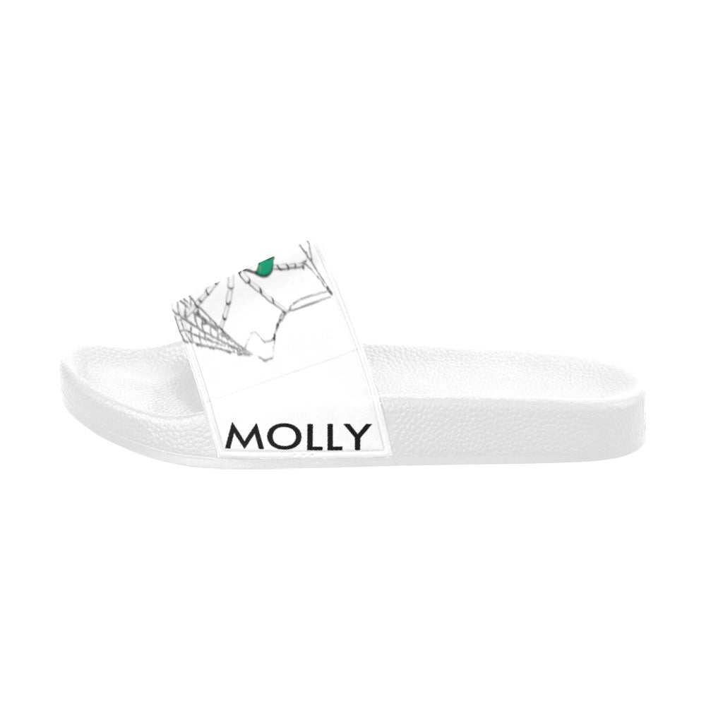 BOOJI ITALY MOLLYHOOD COLLECTION SPEEDY THA SPIDER WOMEN'S WHITE SOLE SLIDES