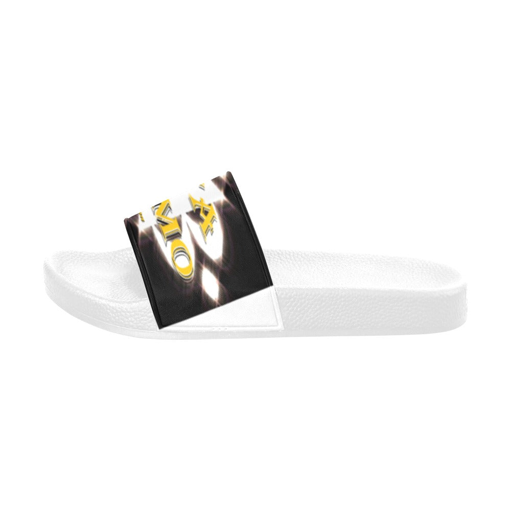 BOOJI ITALY ETA PRIMO COLLECTION LOGO MEN'S WHITE SOLE SLIDES