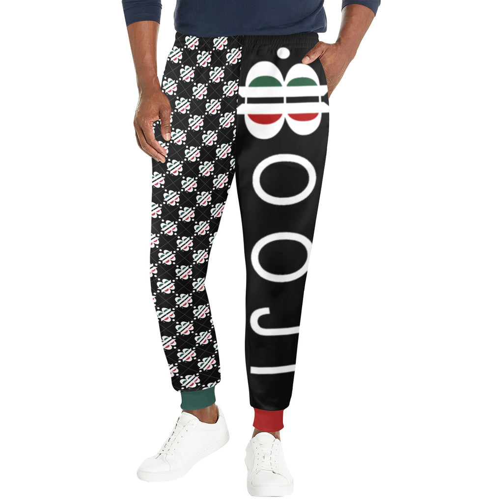 BOOJI LOGO PATTERN BLACK CASUAL TRACK PANTS