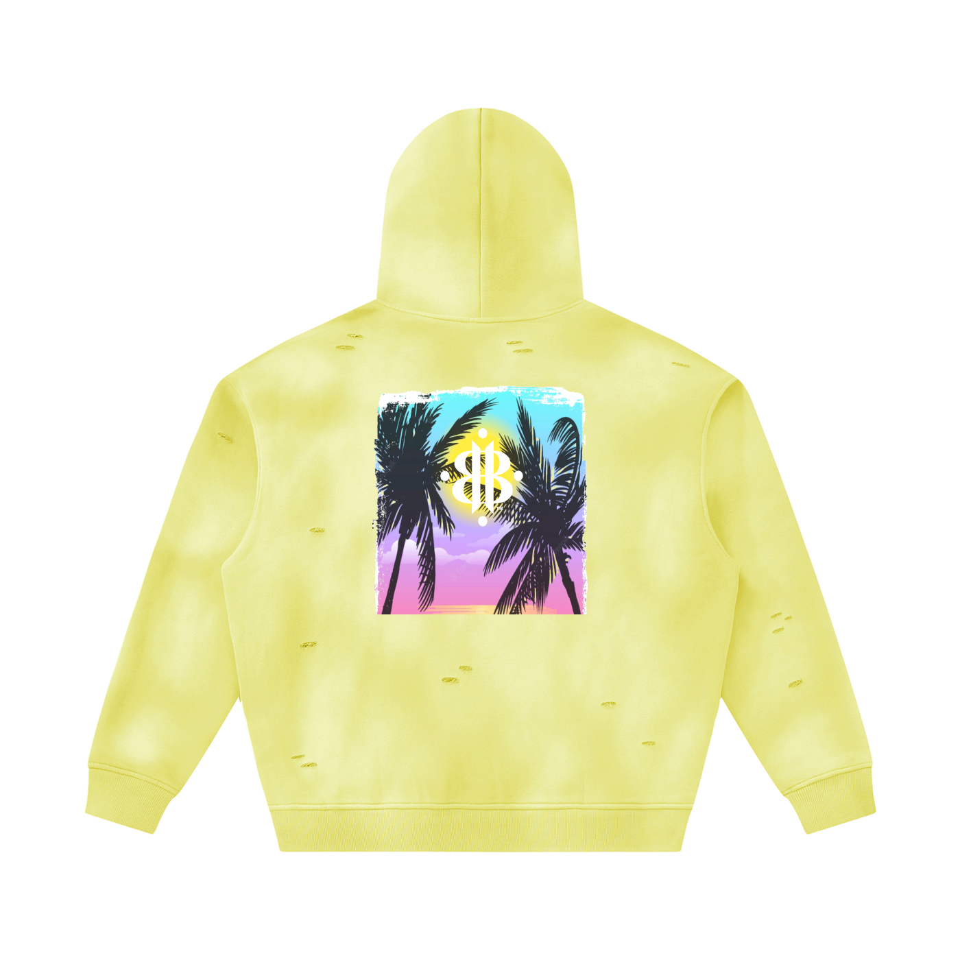 BOOJI ITALY GRAFITTI LOGO SUNFADED FRAYED FLEECE HOODIE