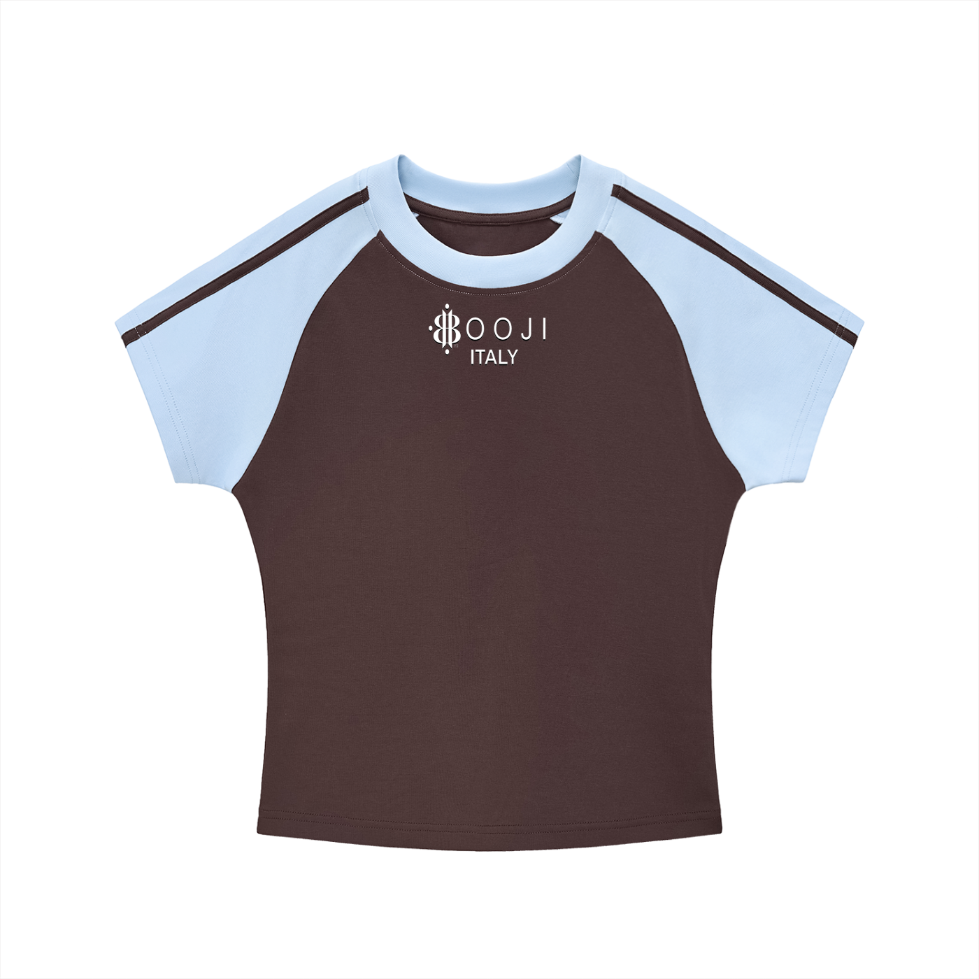 BOOJI ITALY LOGO WOMEN'S CONTRAST STRIPED RAGLAN T-SHIRT