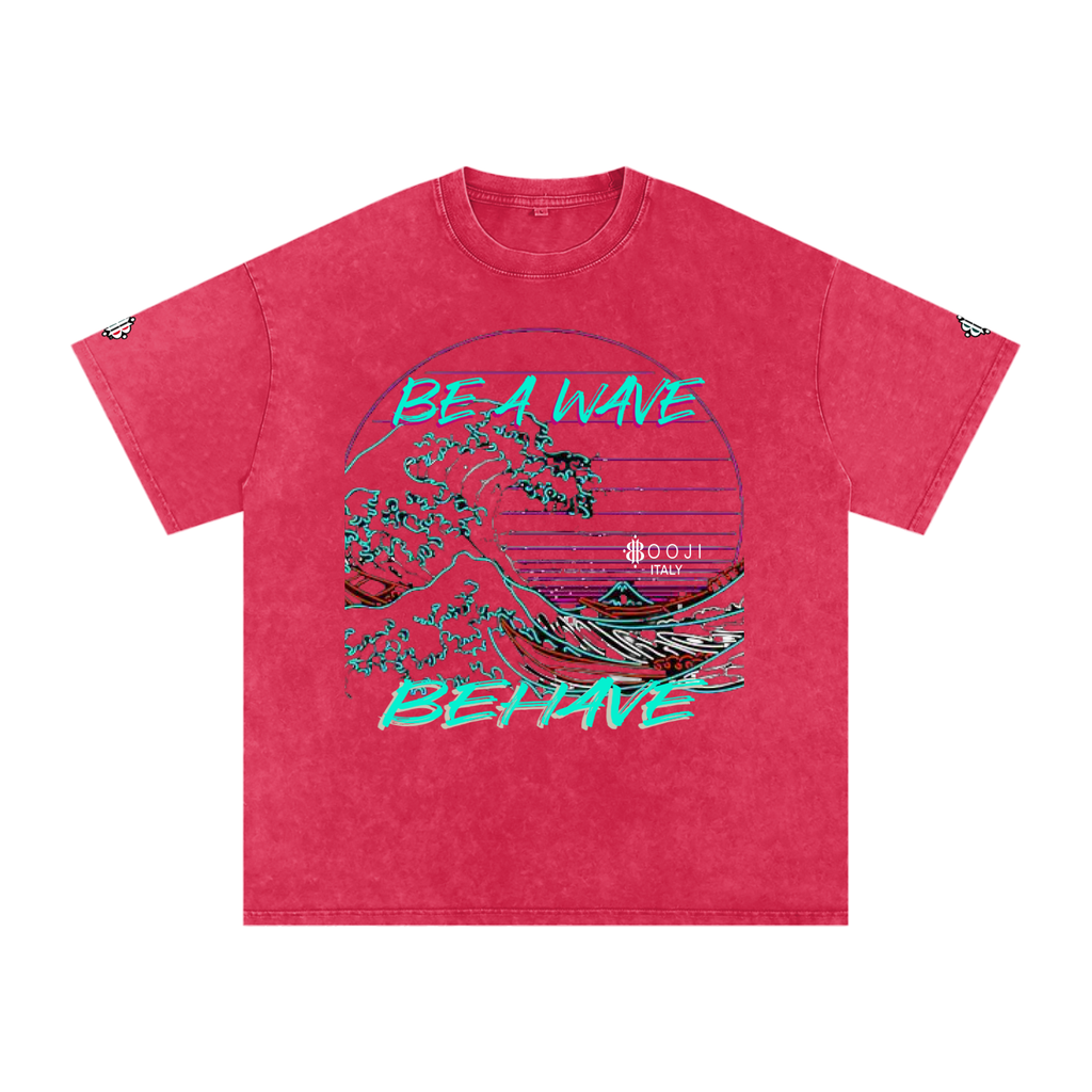 BOOJI ITALY "BE A WAVE, BEHAVE." SNOW WASHED T-SHIRT