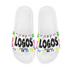 BOOJI ITALY LOGOS COLLECTION MEN'S WHITE SOLE SLIDES
