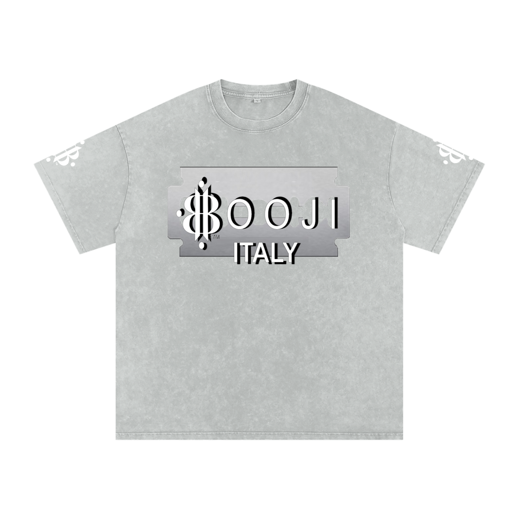 BOOJI ITALY SHARP "SUPER POSITION" LINE SNOW WASHED T-SHIRT