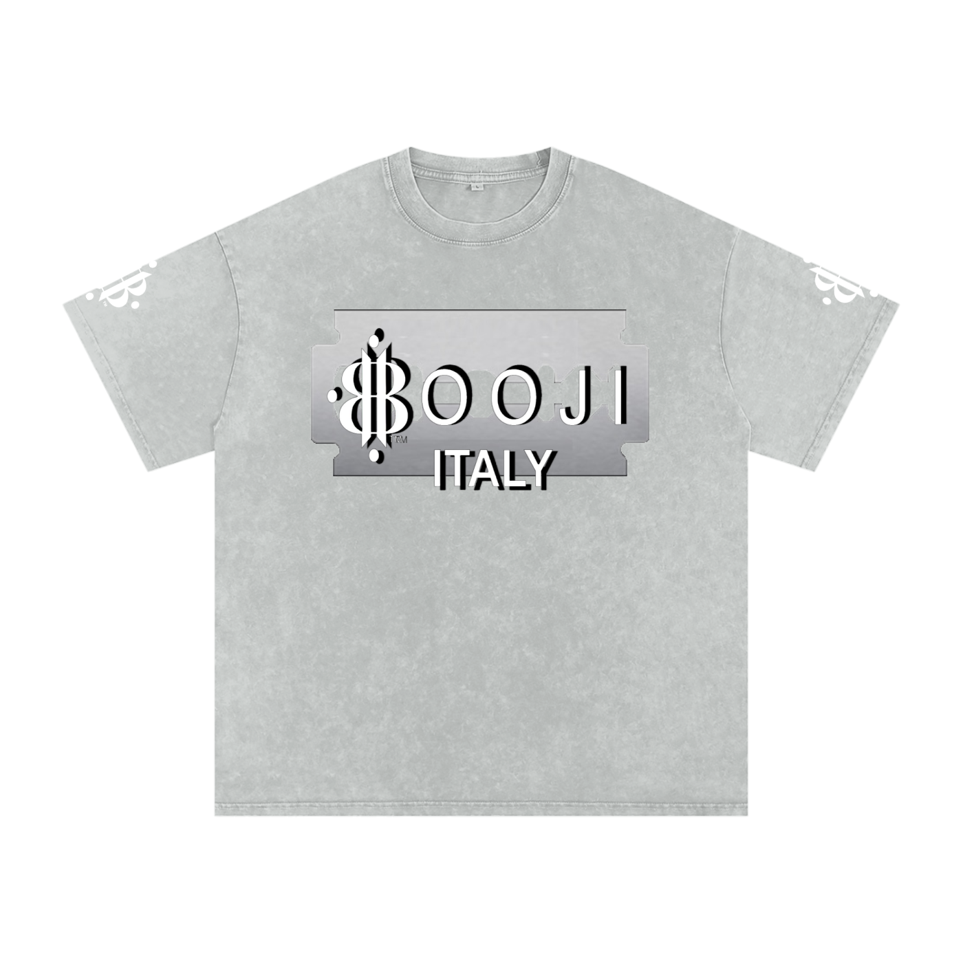 BOOJI ITALY SHARP "SUPER POSITION" LINE SNOW WASHED T-SHIRT
