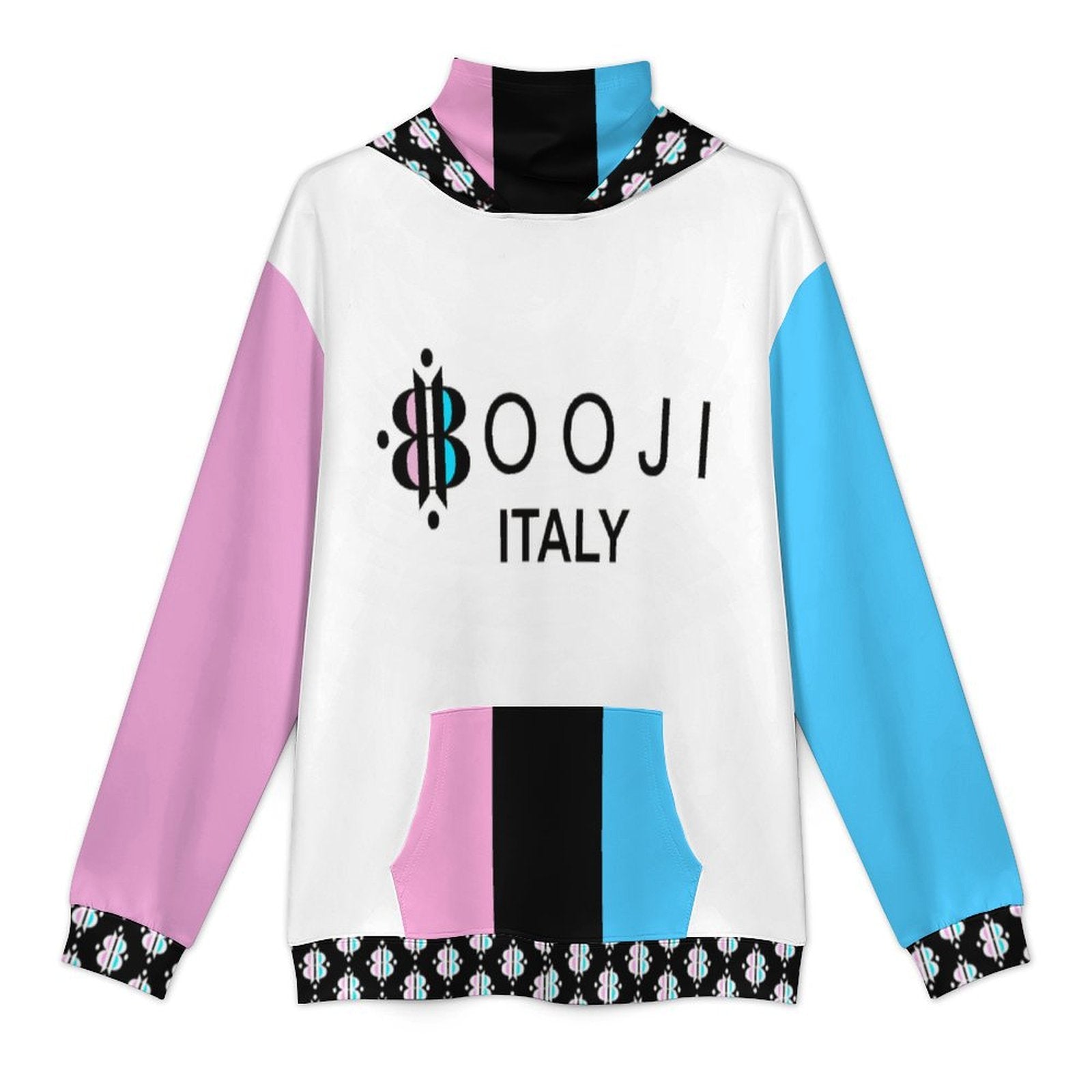 BOOJI IVERTS LOGO PATTERN WHITE Men's Hoodie with Mask
