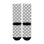 BOOJI ITALY 4 EVER $ LOGO PATTERN WOMEN'S WHITE CREW SOCKS