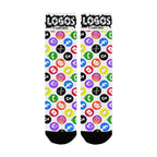 BOOJI ITALY LOGOS COLLECTION WOMEN'S WHITE CREW SOCKS
