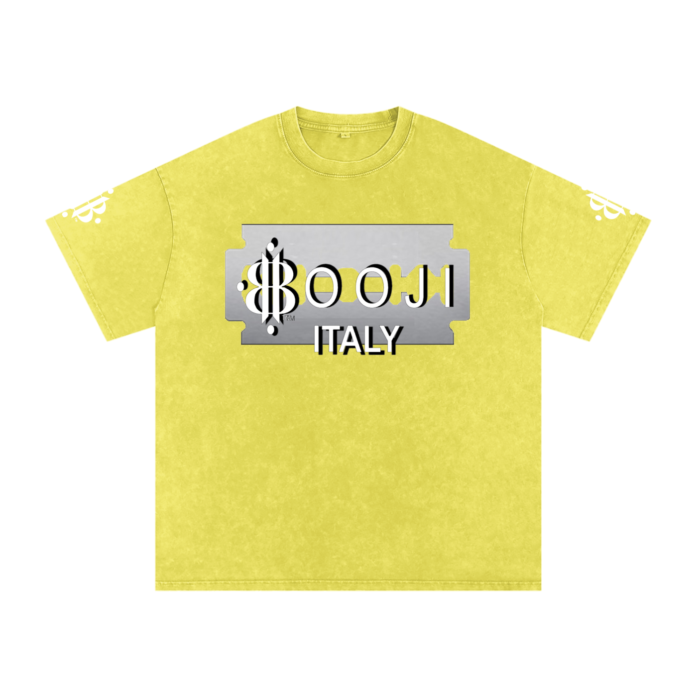 BOOJI ITALY SHARP "SUPER POSITION" LINE SNOW WASHED T-SHIRT