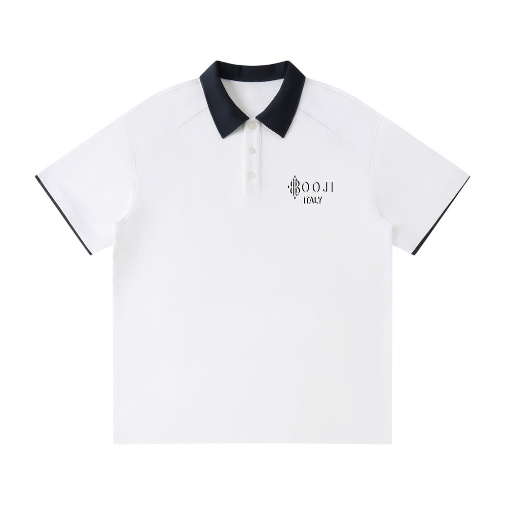 BOOJI ITALY "THORNSHARP" CONTRAST ACCENTED POLO SHIRT