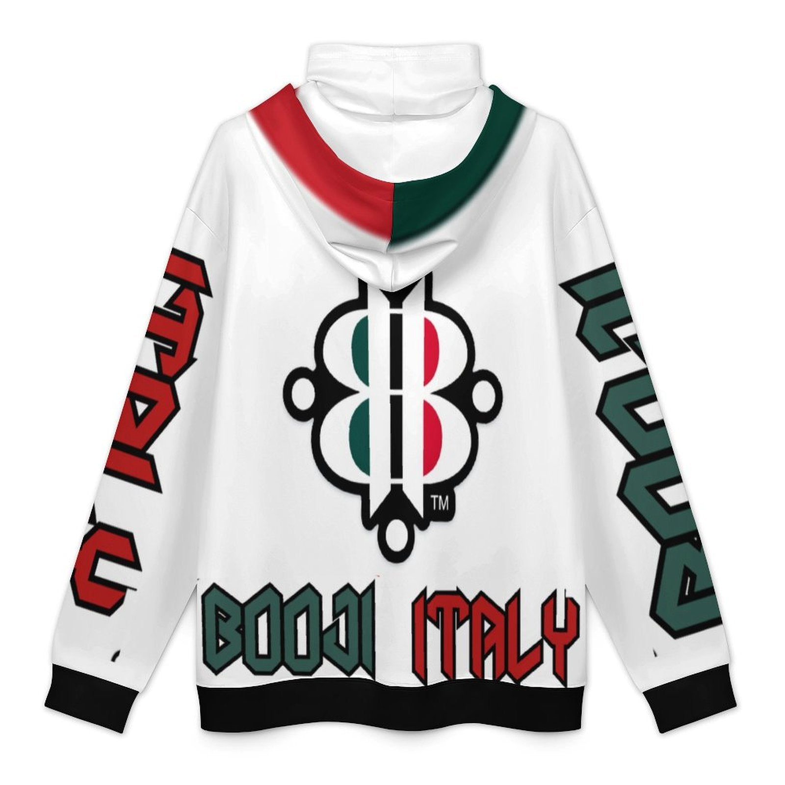 BOOJI LOGO FLAG DESIGN WHITE Men's Hoodie with Mask