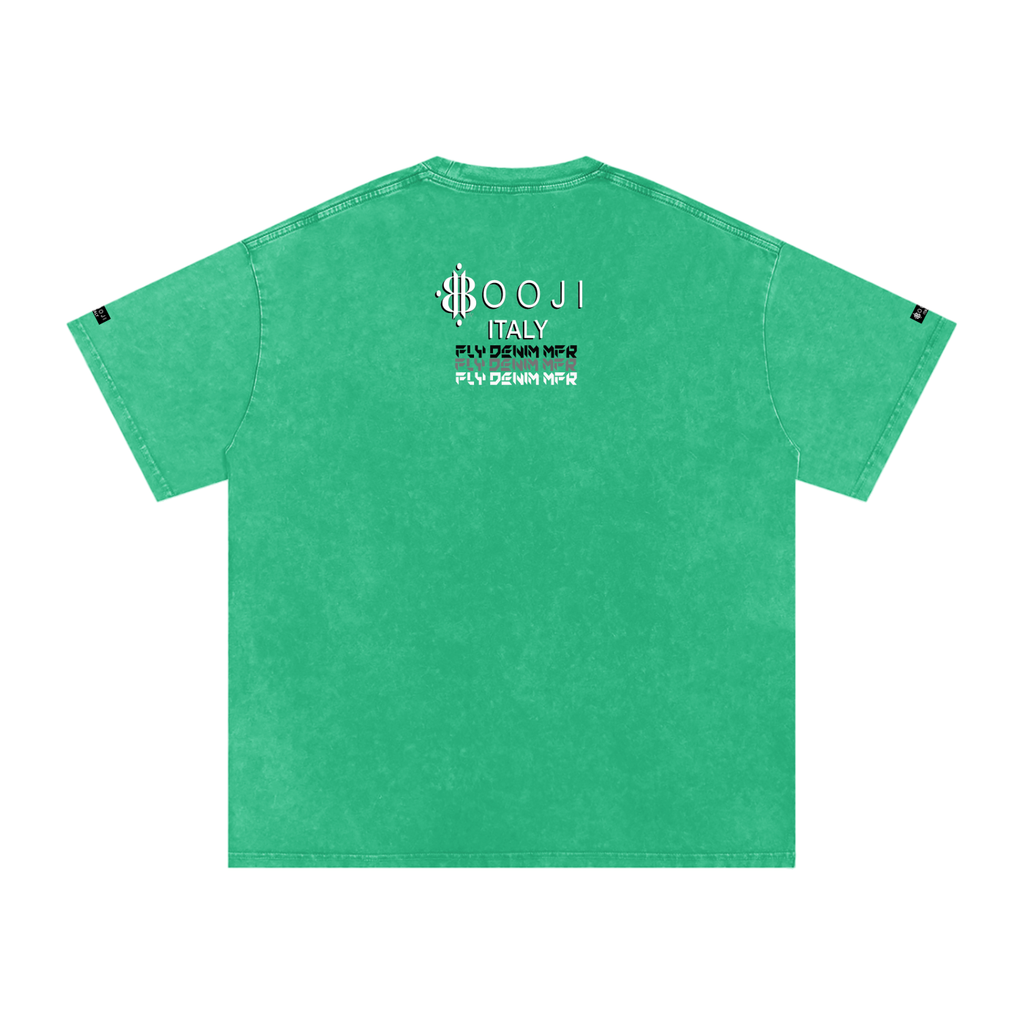 BOOJI ITALY "FLY DENIM MFR." SNOW WASHED T-SHIRT