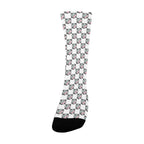 BOOJI ITALY 4 EVER $ LOGO PATTERN WOMEN'S WHITE CREW SOCKS