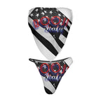 BOOJI ITALY SWIMWEAR COLLECTION US FLAG THEMED WOMEN'S TRIANGLE TOP BIKINI SWIMSUIT