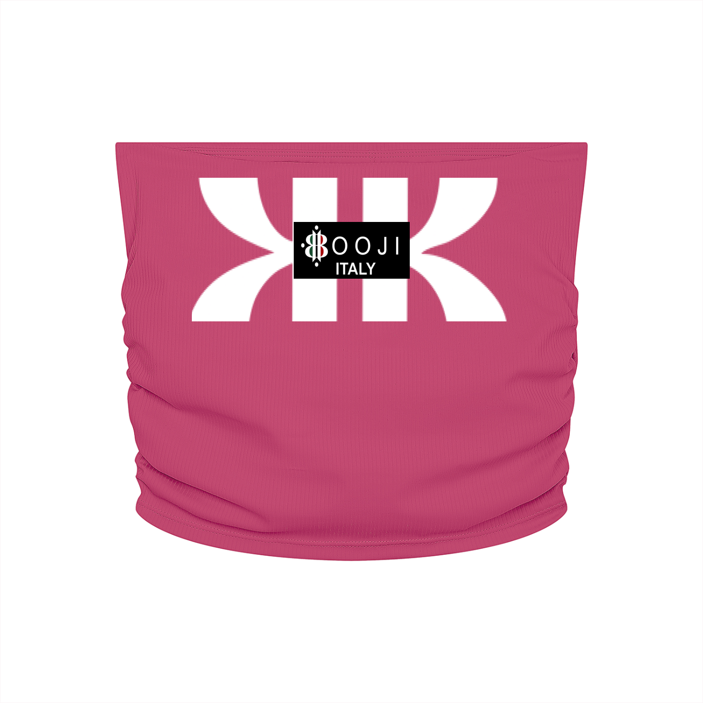 BOOJI ITALY 4 EVER $ LOGO WOMEN'S RUCHED CROPPED YOGA TUBE TOP