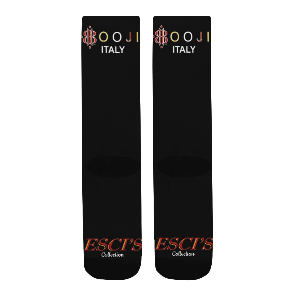 BOOJI ITALY ESCI'S COLLECTION MEN'S BLACK TUBE SOCKS