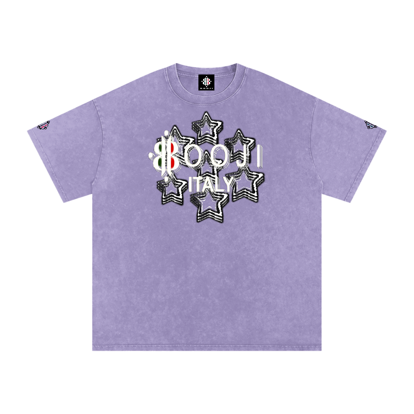 BOOJI ITALY 7 STARS 4 EVER $ LOGO SNOW WASHED T-SHIRT