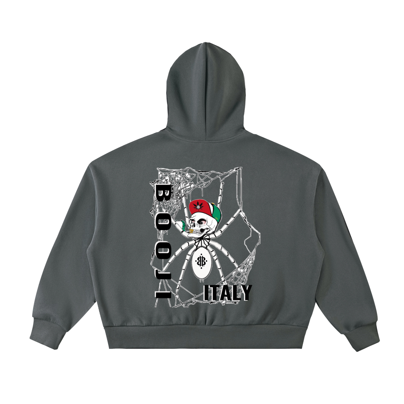 BOOJI ITALY MOLLYHOOD w/SPEEDY THA SPIDER FULL ZIP BOXY HOODIE