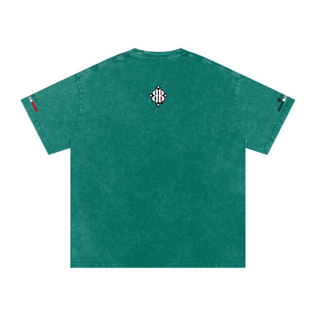 BOOJI ITALY ITALIAN FLAG 4 EVER $ LOGO SNOW WASHED T-SHIRT