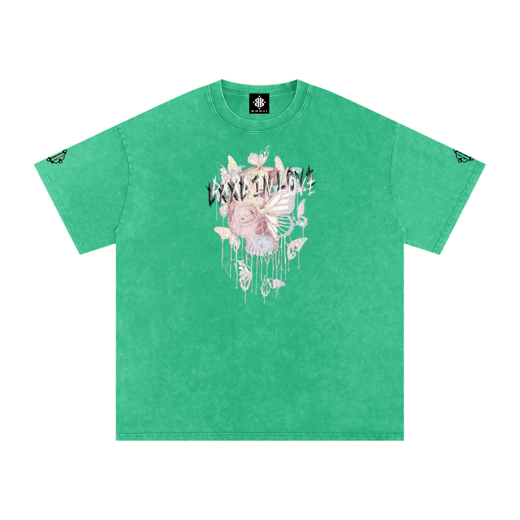BOOJI ITALY DXXD IN LOVE BUTTERFLIES SNOW WASHED T-SHIRT