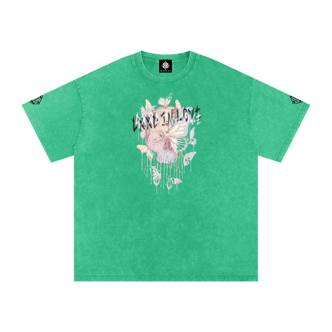 BOOJI ITALY DXXD IN LOVE BUTTERFLIES SNOW WASHED T-SHIRT