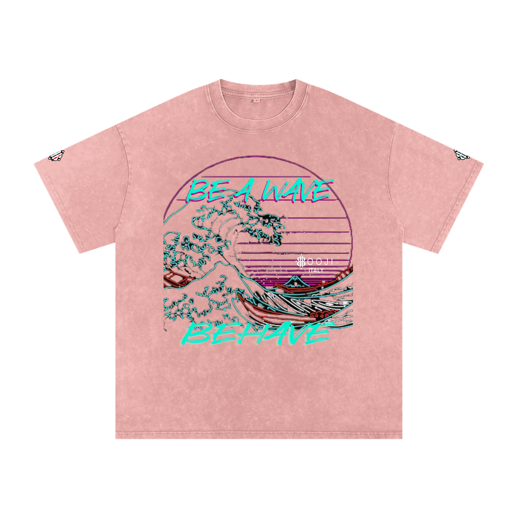 BOOJI ITALY "BE A WAVE, BEHAVE." SNOW WASHED T-SHIRT
