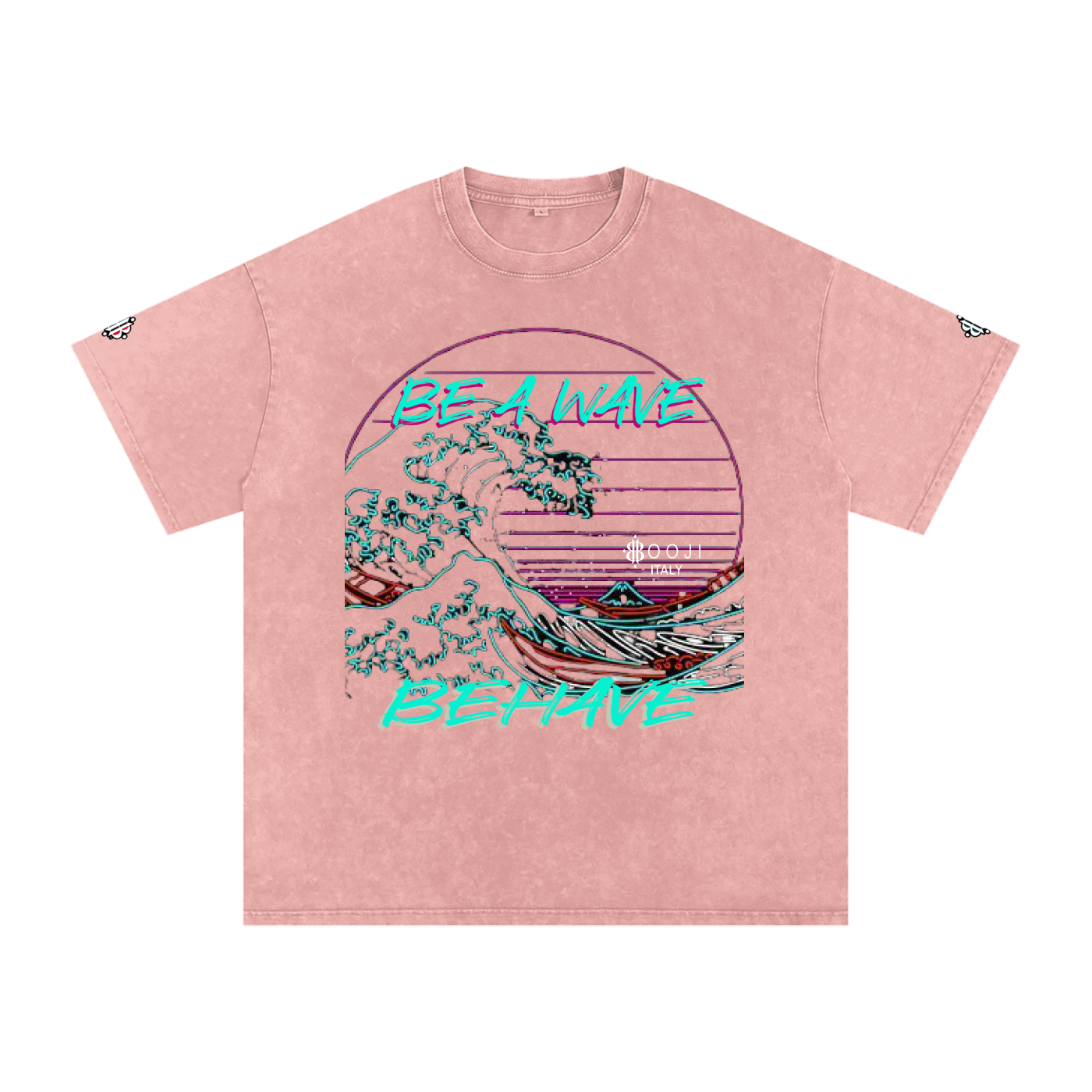 BOOJI ITALY "BE A WAVE, BEHAVE." SNOW WASHED T-SHIRT
