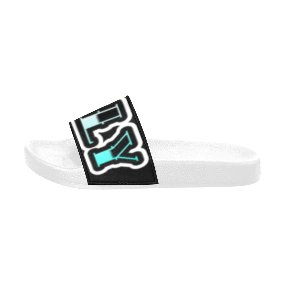 BOOJI ITALY "GRAFFITI INVERTED" LOGO WHITE SOLE SLIDES