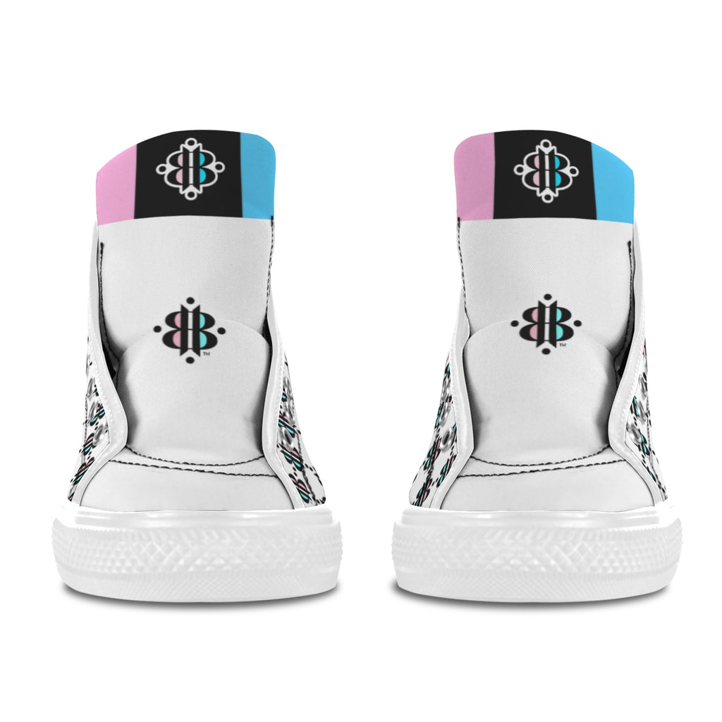 BOOJI INVERTED LOGO PATTERN Vancouver High Top Canvas Women's Shoes (Model1013-1)