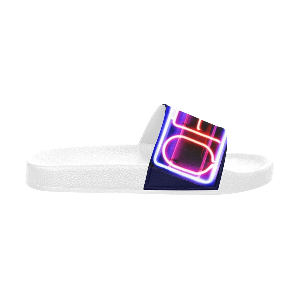 BOOJI ITALY OPEN SIGN COLLECTION DOUBLED MEN'S WHITE SOLE SLIDES