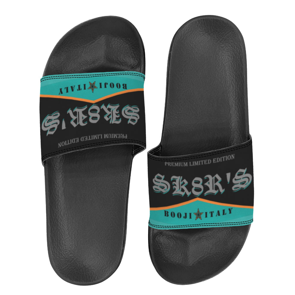 BOOJI ITALY SK8R'S COLLECTION WOMEN'S BLACK SOLE TEAL SLIDES