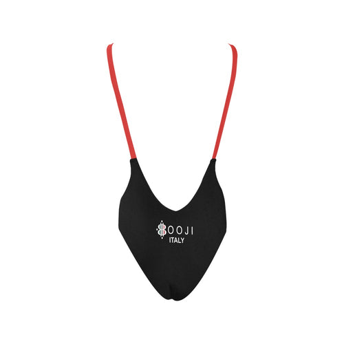 BOOJI BLK WHT LOGO HYBRID BACKLESS ONE PIECE SWIMSUIT