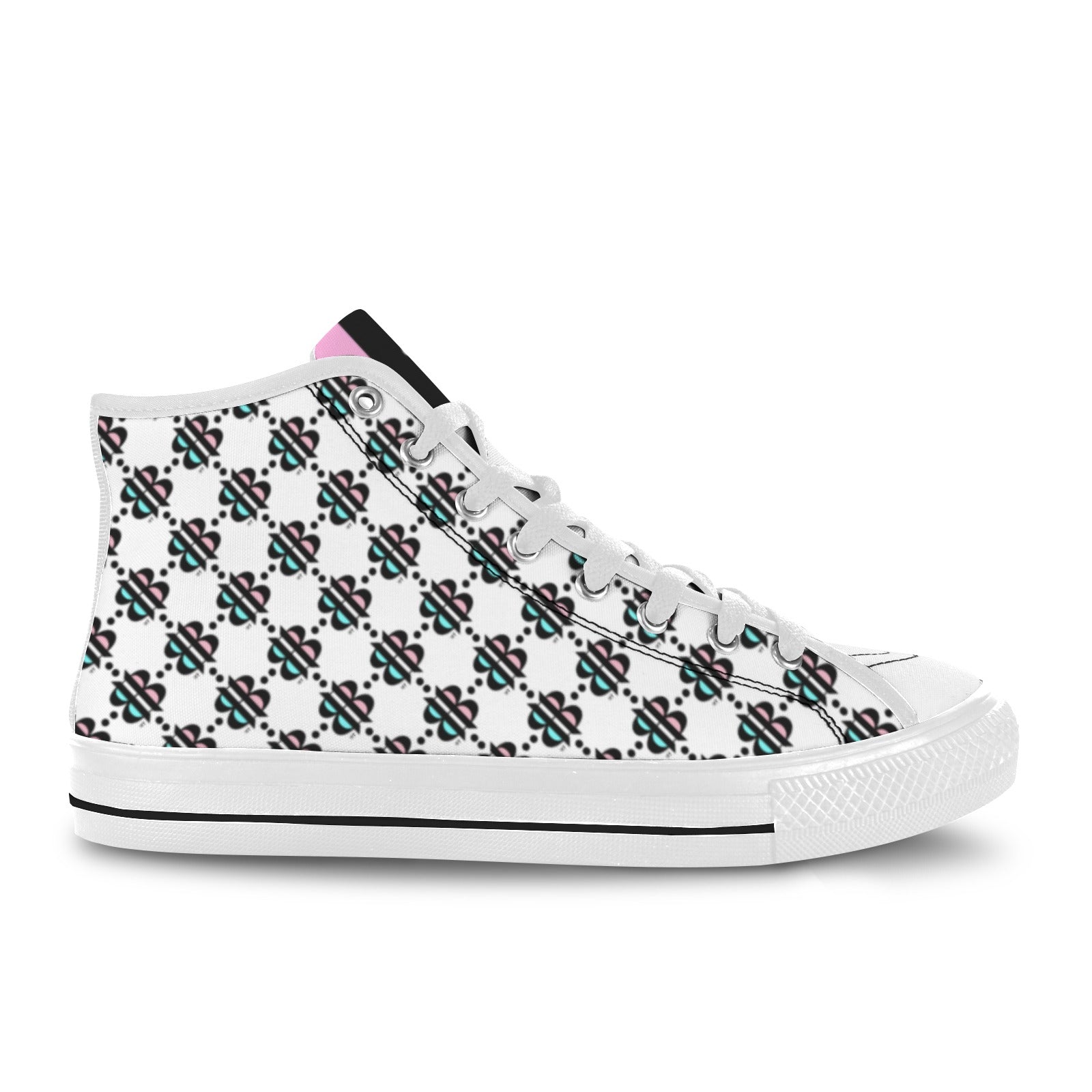 BOOJI INVERTED LOGO PATTERN Vancouver High Top Canvas Women's Shoes (Model1013-1)