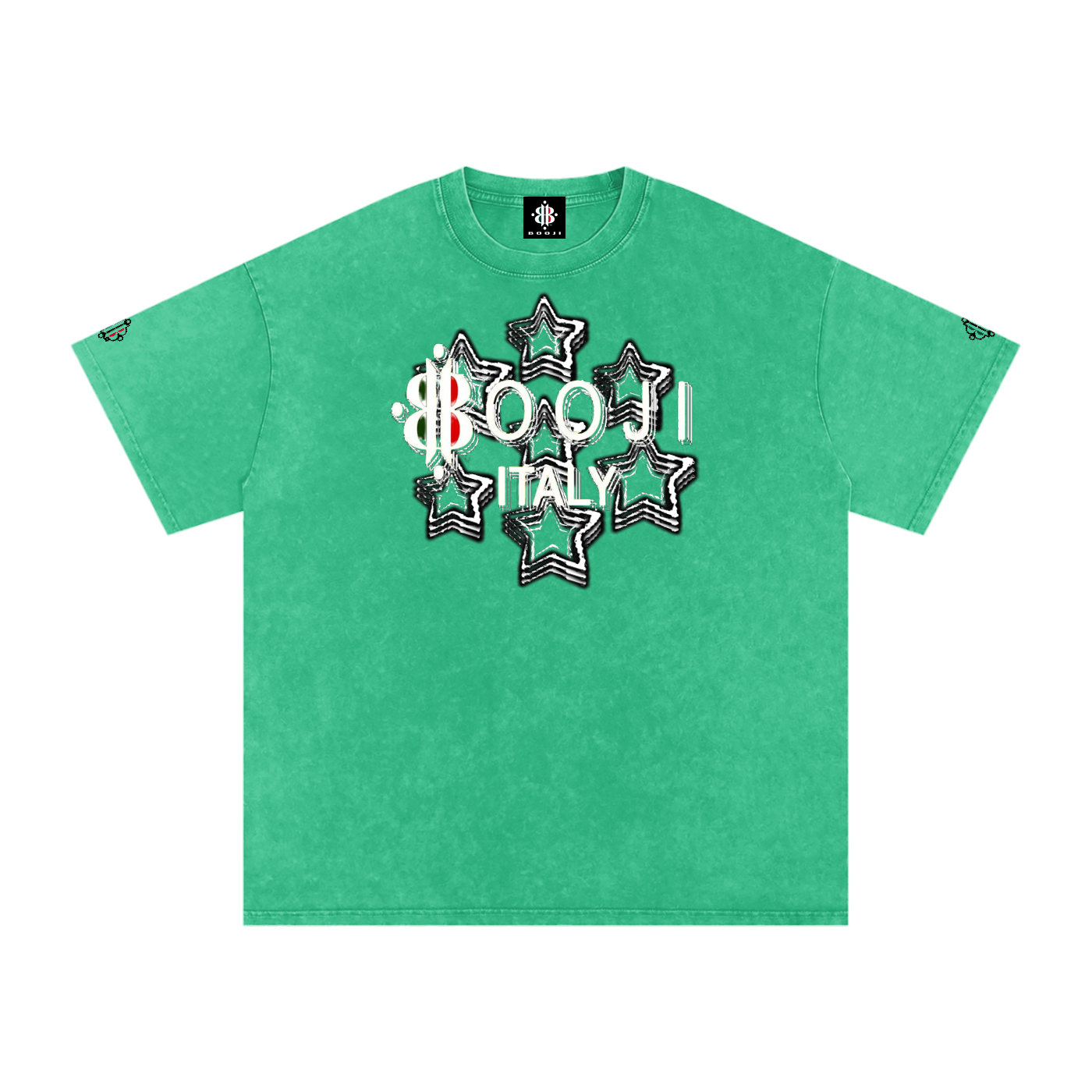 BOOJI ITALY 7 STARS 4 EVER $ LOGO SNOW WASHED T-SHIRT
