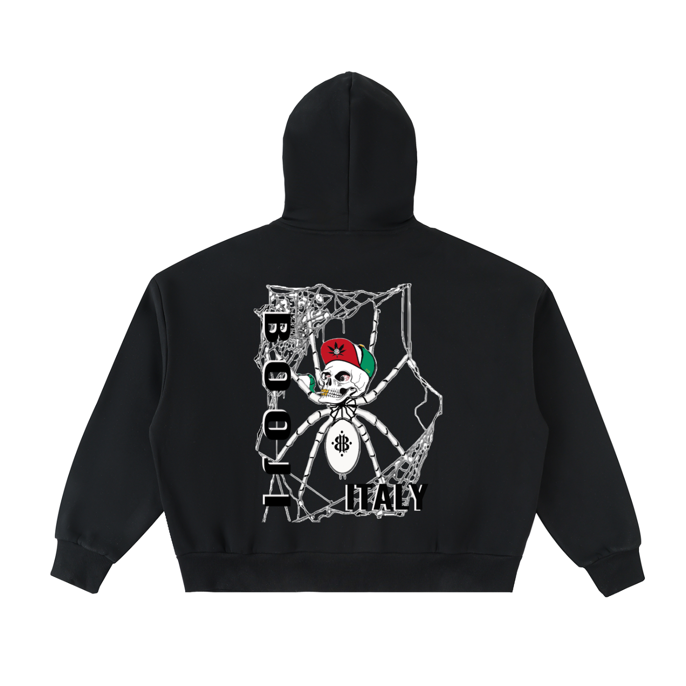 BOOJI ITALY MOLLYHOOD w/SPEEDY THA SPIDER FULL ZIP BOXY HOODIE