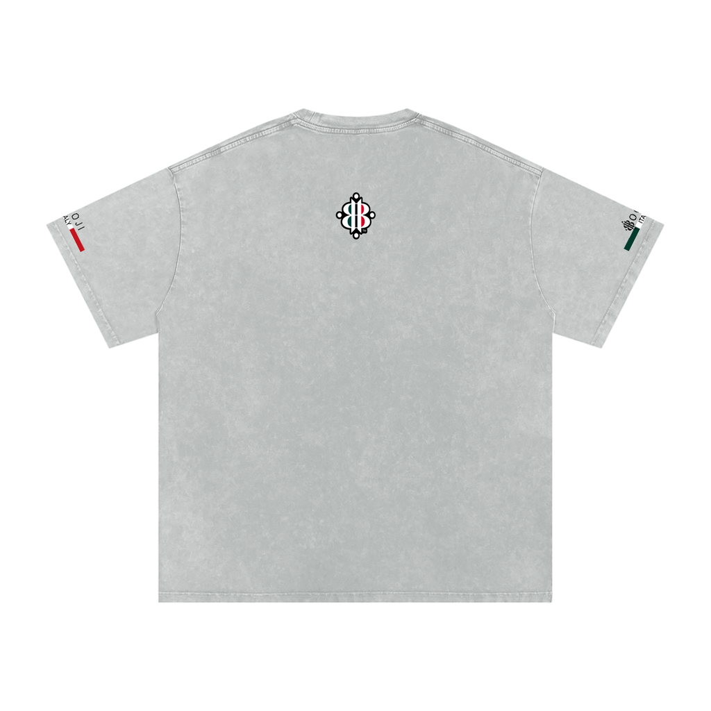BOOJI ITALY ITALIAN FLAG 4 EVER $ LOGO SNOW WASHED T-SHIRT
