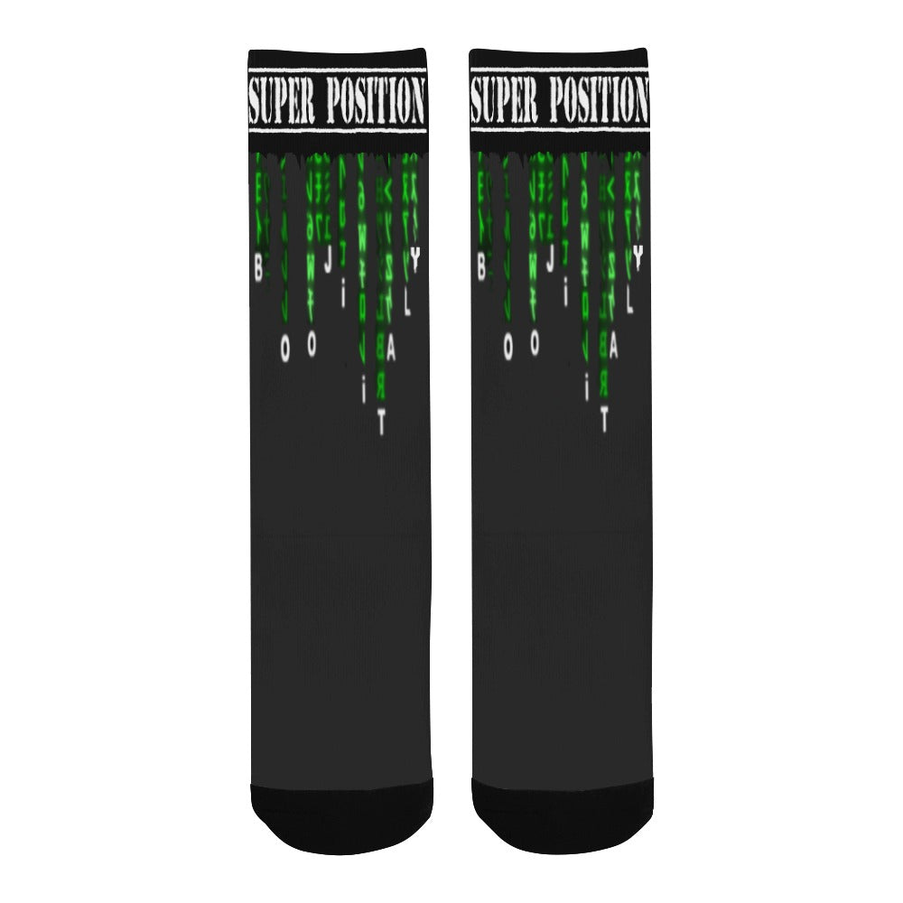 BOOJI ITALY SUPER POSITION COLLECTION MEN'S MATRIX STRIP TUBE SOCKS