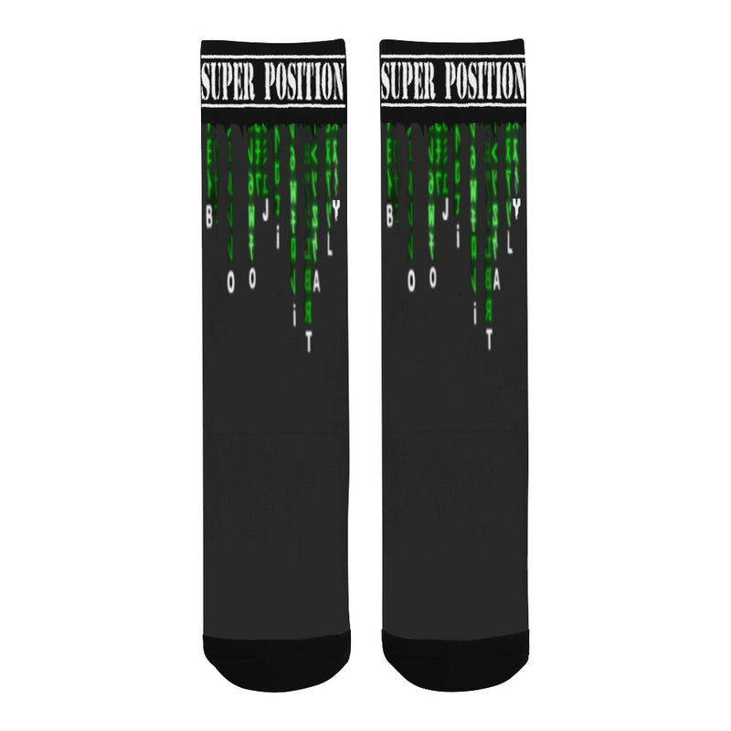 BOOJI ITALY SUPER POSITION COLLECTION MATRIX MEN'S BLACK SOCKS