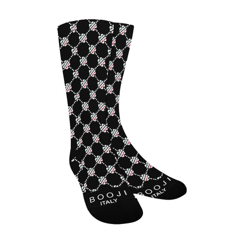 BOOJI ITALY 4 EVER $ LOGO PATTERN MEN'S BLACK SOCKS