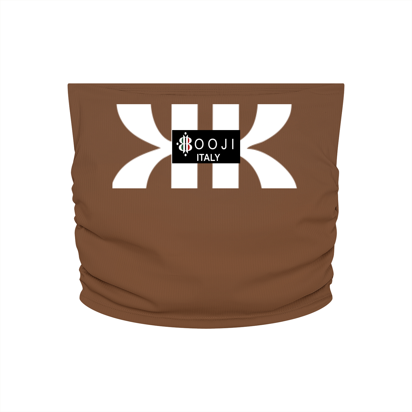 BOOJI ITALY 4 EVER $ LOGO WOMEN'S RUCHED CROPPED YOGA TUBE TOP