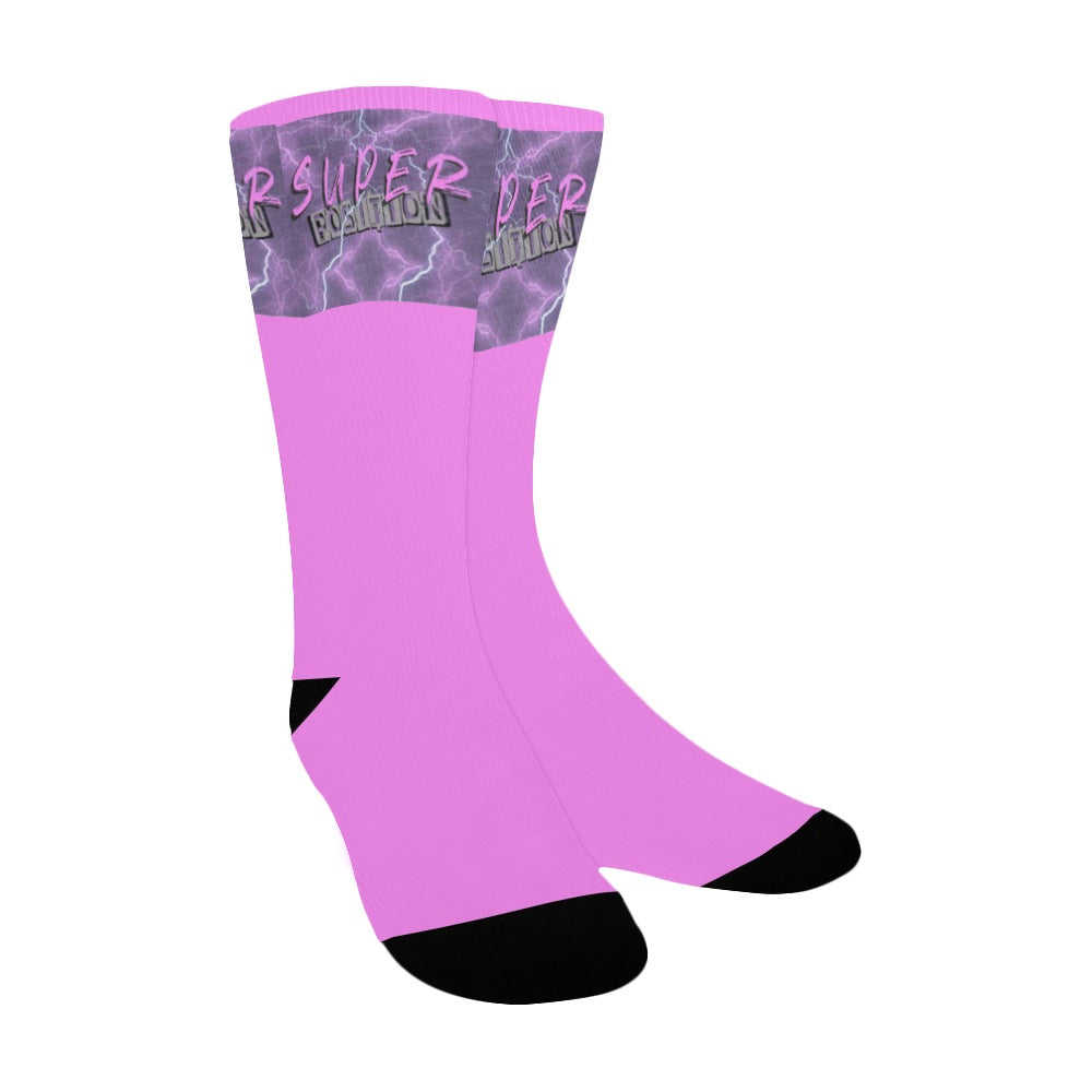 BOOJI ITALY SUPER POSITION COLLECTION WOMEN'S PINK CREW SOCKS Women's Custom Socks