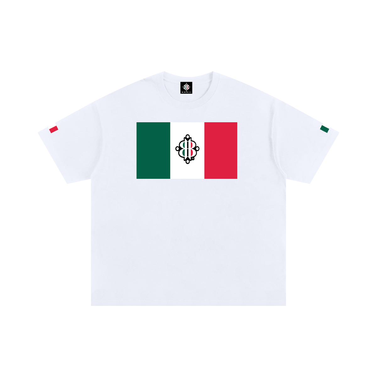 BOOJI ITALY 4 EVER $ LOGO IN ITALIAN FLAG COLORS COTTON T-SHIRT