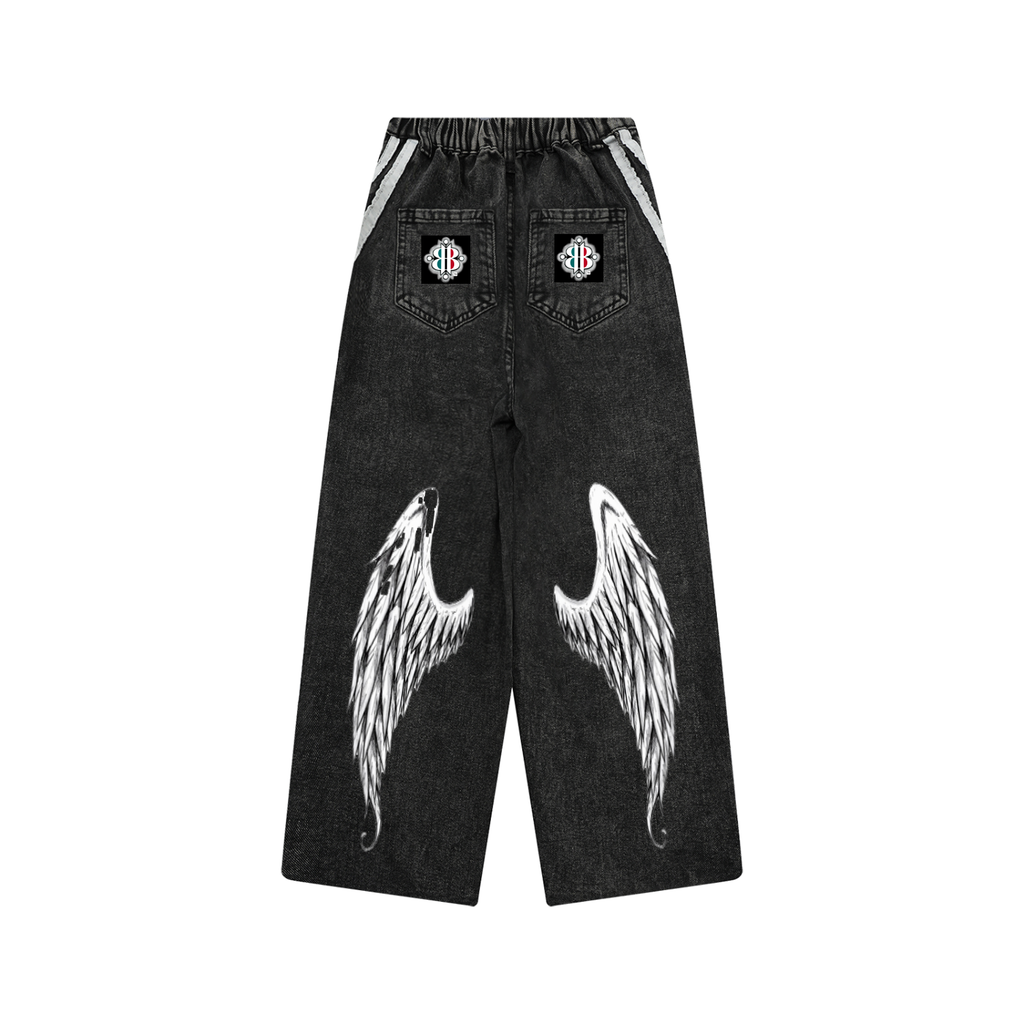BOOJI ITALY FLY DENIM KID'S BLACK BAGGIE JEANS