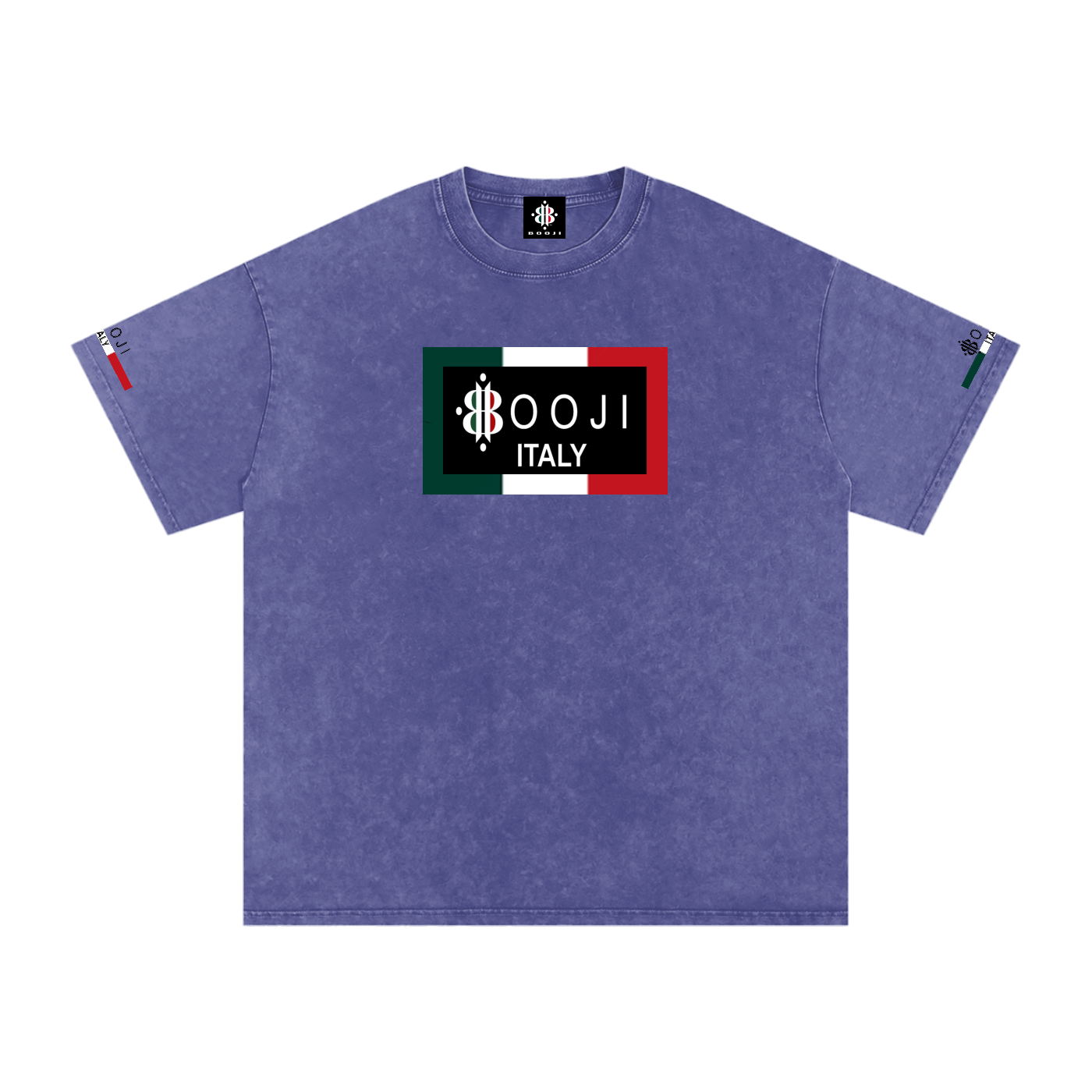 BOOJI ITALY ITALIAN FLAG 4 EVER $ LOGO SNOW WASHED T-SHIRT