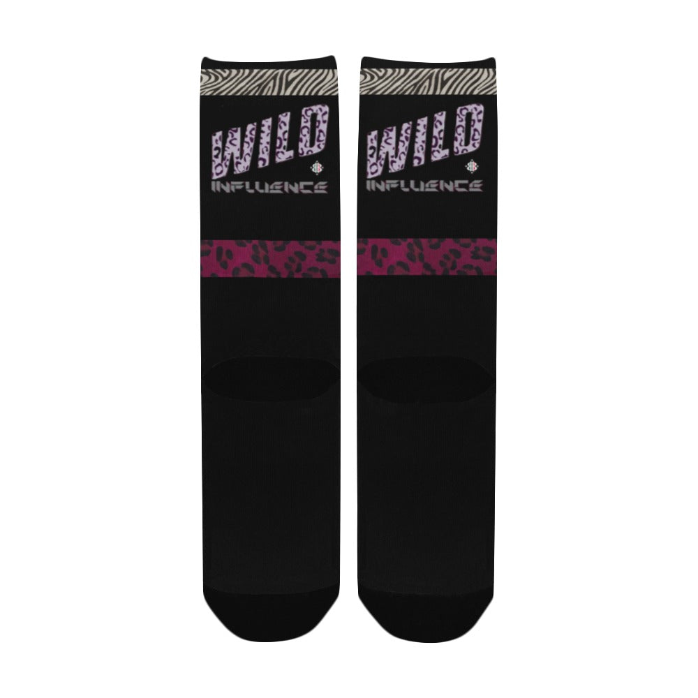 BOOJI ITALY WILD INFLUENCE COLLECTION WOMEN'S BLACK CREW SOCKS Women's Custom Socks