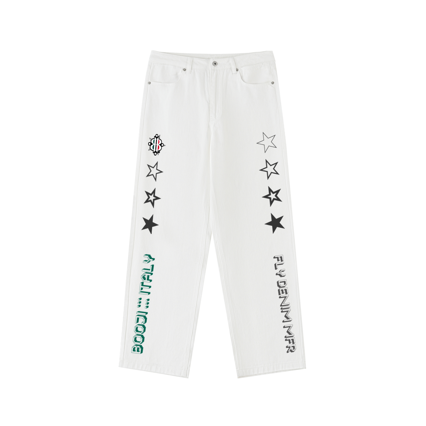 BOOJI ITALY "FLY DENIM MFR." HEAVYWEIGHT STRAIGHT LEG JEANS